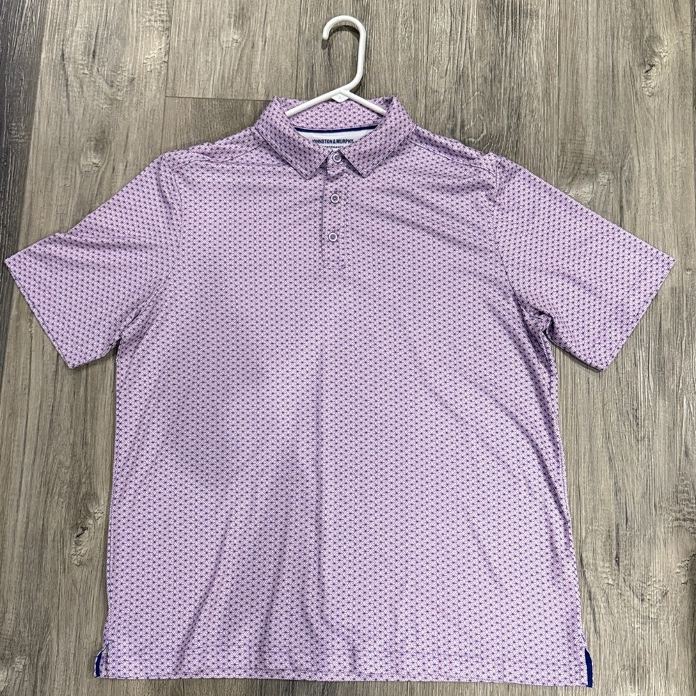 Johnston & Murphy Geometric Purple Polo Shirt